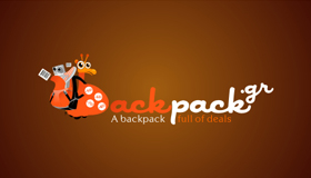 Backpack logo, online business logo design