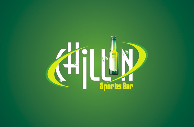 Beer bottle logo design, Sports bar logo