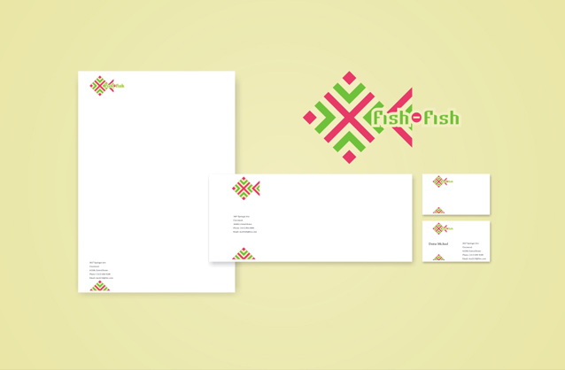 Fish logo design, handworks logo