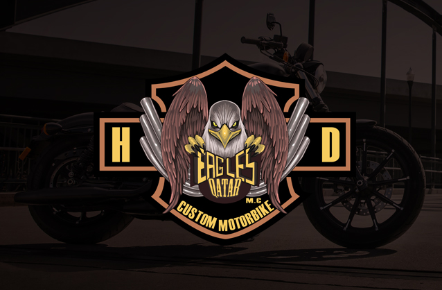 Harley-Davidson moto club logo, Eagle logo design