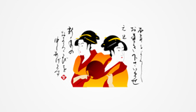 kimono logo, japan logo, japanese logo design