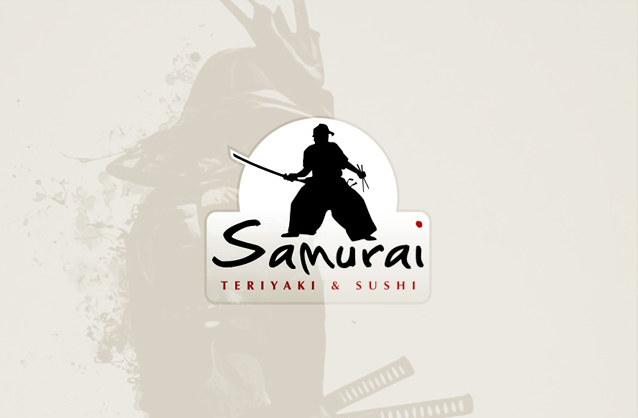 samurai sushi logo, sushi logo design, chopsticks logo