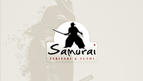 samurai sushi logo, sushi logo design, chopsticks logo